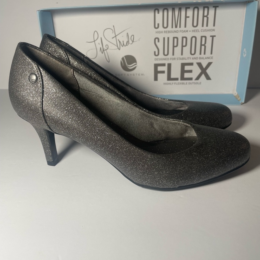 Life Stride Women's Pewter Color (Dark Silver) Heels